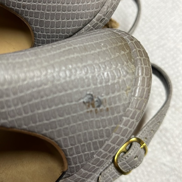 Vintage Gray crocodile like slingbacks size 8 medium - Picture 8 of 15